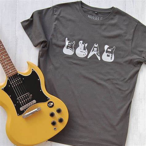 Iconic Guitars Organic Cotton T Shirt By Invisible Friend Organic