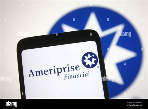 In this photo illustration the Ameriprise Financial logo of an US financial services company is ...