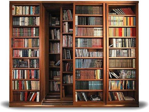 An Open Bookcase Filled With Lots Of Books On Top Of Wooden Shelves