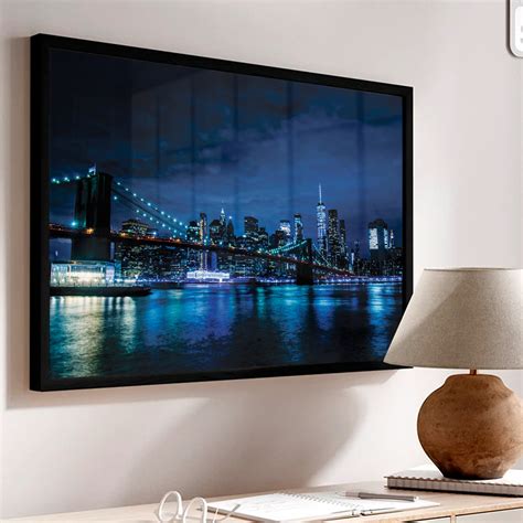 Quadro Decorativo Caixa Alta Vidro Cidade Nova York Vista Da