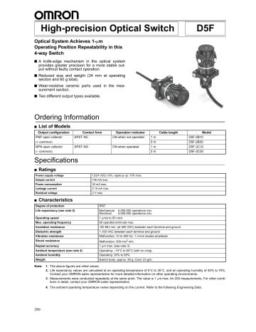 Omron D5F Datasheet Manualzz