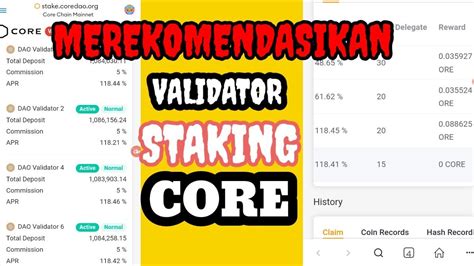 MEREKOMENDASIKAN VALIDATOR UNTUK STAKING CORE YouTube