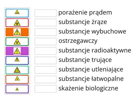 Znaki ostrzegawcze ADR Połącz w pary