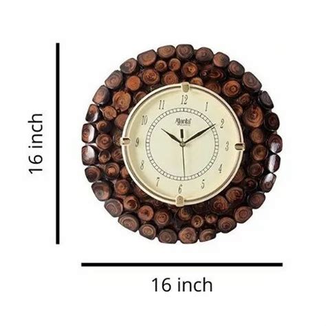 Ajanta Brown Coin Shape Wooden Wall Clock Size 16 X 16 Inch At Rs 475