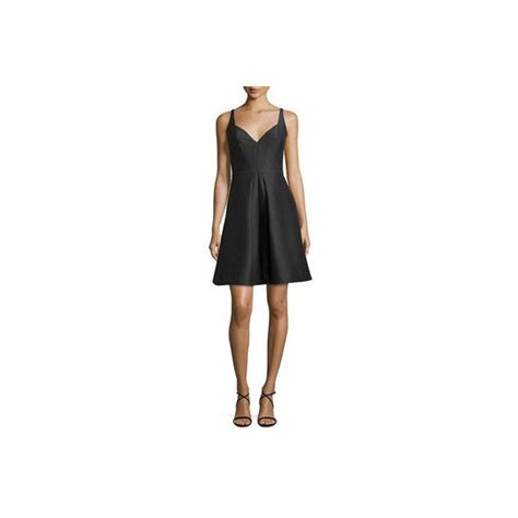 Halston Heritage Sleeveless Pleated Cocktail Dress