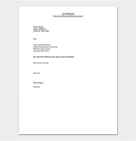 Reference Letter Template 50 For Word And Pdf Format