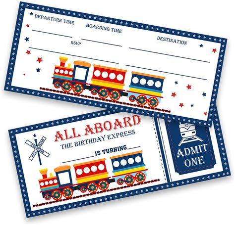 Amazon Lyogao Pack Train Birthday Party Ticket Invitations