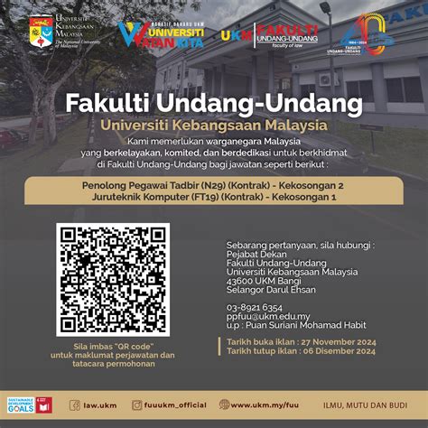 Pengambilan Jawatan Kosong Di UKM Disember 2024 TCER MY