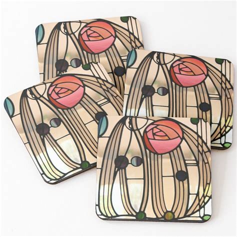 Window Charles Rennie Mackintosh Coasters Set Of By Devinedesignz