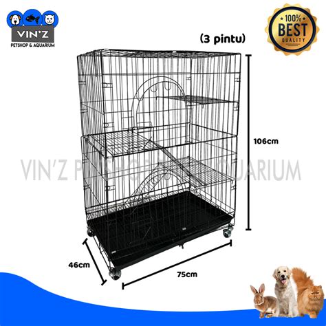 Jual Kandang Hewan Besi Lipat Kucing Anjing Burung Ukuran 75cm 3