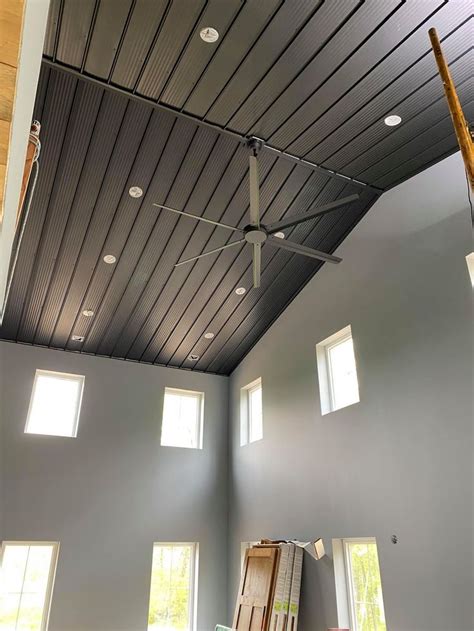 Black Metal Ceiling | Barn house design, Barn interior, Home ceiling