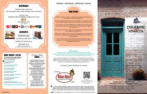 Casa De Adobe Menu In Rio Grande City Texas Usa