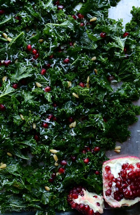 Massaged Kale Salad With Parmesan Pine Nuts And Pomegranate Taste