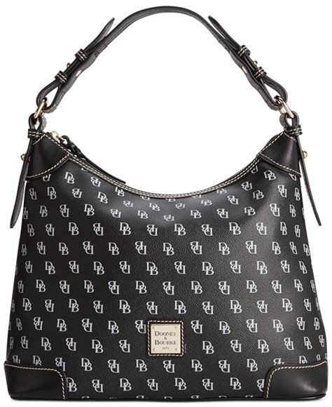 Dooney Bourke Gretta Signature Hobo In Black Grey Black Lyst