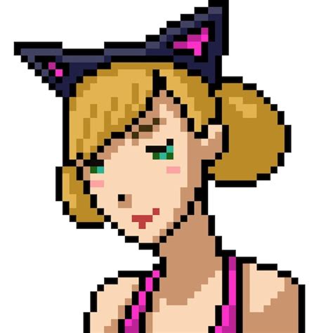 Premium Vector Pixel Art Of Cat Ear Girl