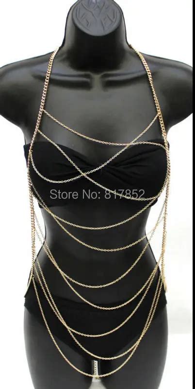 New Style By439 Women Fashion Gold Chains Ten Layers Simple Sexy Bikini