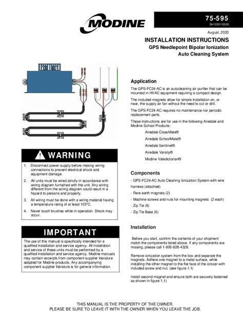 Fillable Online Gps Fc 24 Ac Self Cleaning Bipolar Ionization System Fan Fax Email Print