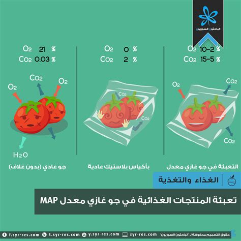 الباحثون السوريون تعبئة المنتجات الغذائية في جو غازي معدل Map