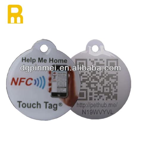 Durable Waterproof Metal Nfc Pet Tags Laser Engraved Qr Code Nfc Pet