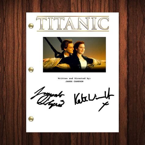 Titanic Autographed Signed Movie Script Reprint Leonardo | Etsy