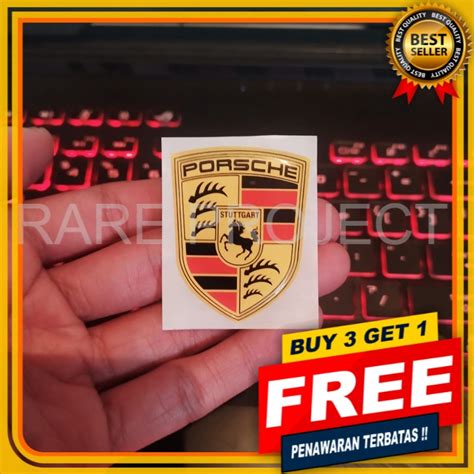 Porsche LOGO STICKER Embossed EMBLEM STICKER 3D Flexible OUTDOOR RESIN STICKER | Shopee Philippines