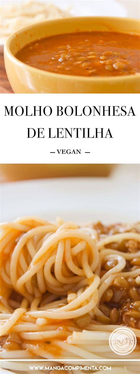 Bolonhesa de Lentilha Molho Sem Carne Fácil de Fazer Receita