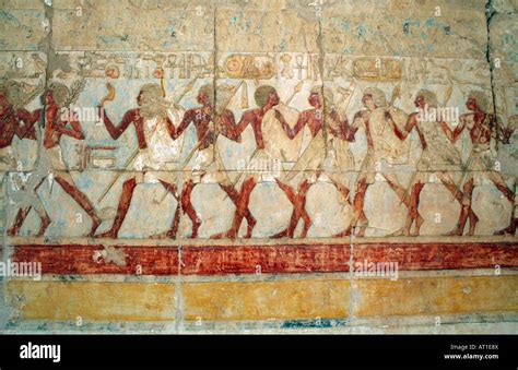 Queen Hatshepsut Mortuary Temple - Wall Painting [Ad Deyr al Bahri, Egypt, Arab States, Africa ...