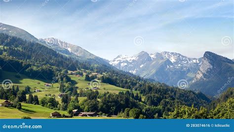 Switzerland Mountains Alps Landscape Scenery Stock Photo - Image of ...