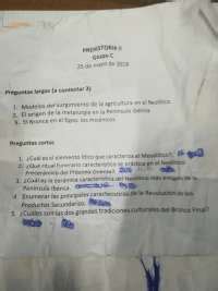 Examen De Prehistoria Ii De Mariano Del Grupo C De Mayo De