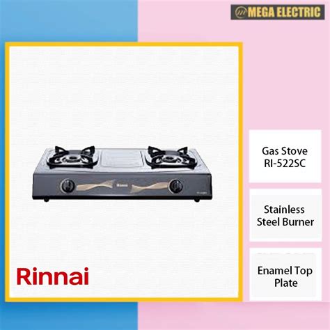 Rinnai Sun Burner Gas Stove RI 522SC RI 522MM RI 522M Shopee Malaysia