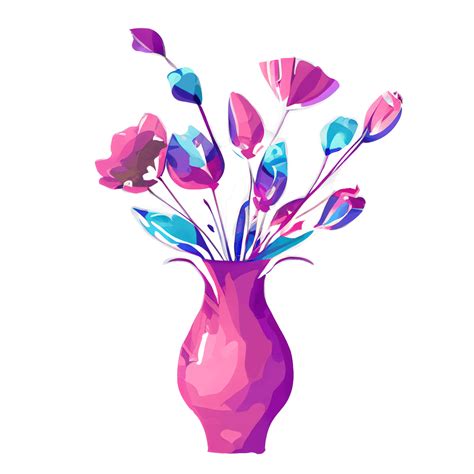 Lebendige Aquarellvase Mit Blumen Creative Fabrica