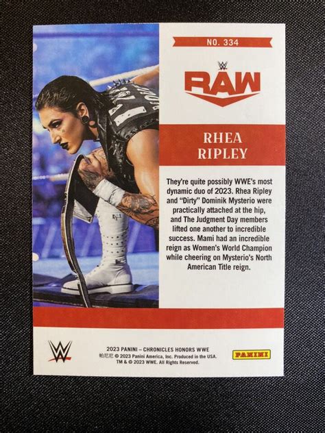 Rhea Ripley Panini Honors Wwe Panini Chronicles Ebay