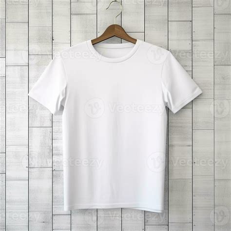 Illustration of a white plain t-shirt mockup, 26344744 Stock Photo at ...