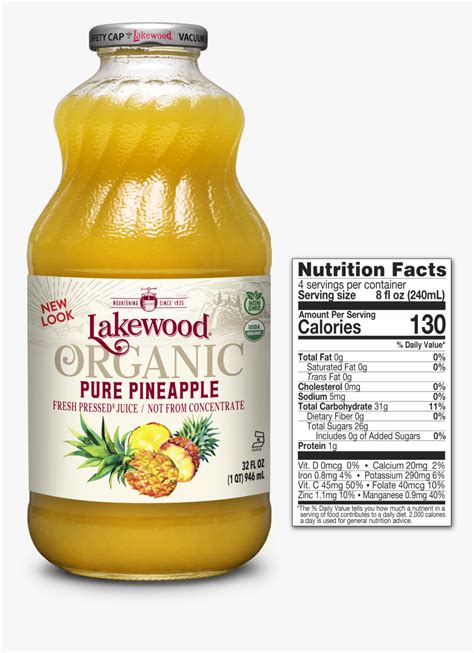 Lakewood Organic Pure Pineapple Juice 32 Ounce Lakewood Lakewood Organic Lemon Juice Hd Png