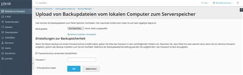 Wie Lege Ich In Plesk Ein Backup An Power Netz