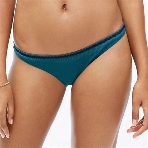 J Crew Swim J Crew Lowrider Bikini Bottom Spicy Jade White