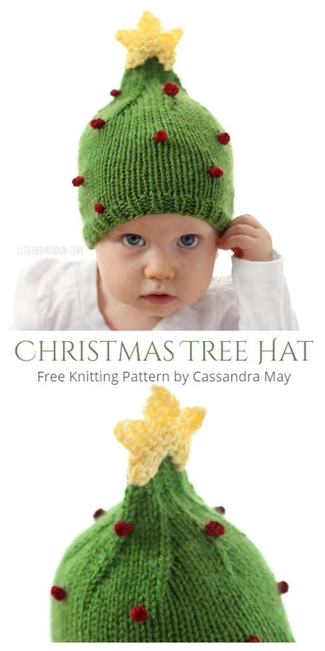 A Baby Wearing A Green Knitted Christmas Tree Hat