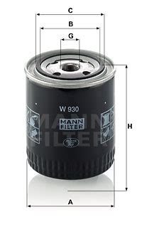 Oil Filter W 930 MANN FILTER 0164 14310 1109A7 11112182496 K