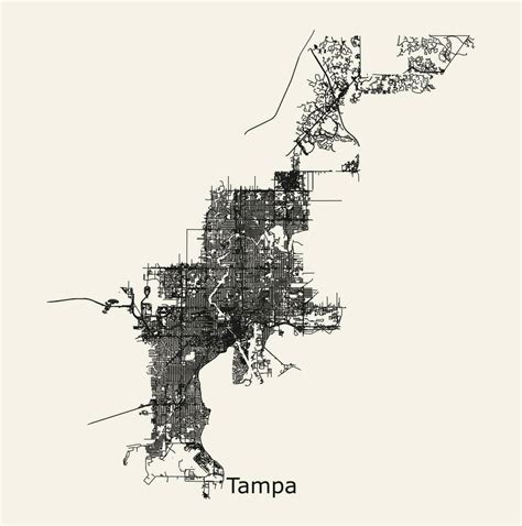 vector road map of Tampa Florida USA 35152051 Vector Art at Vecteezy