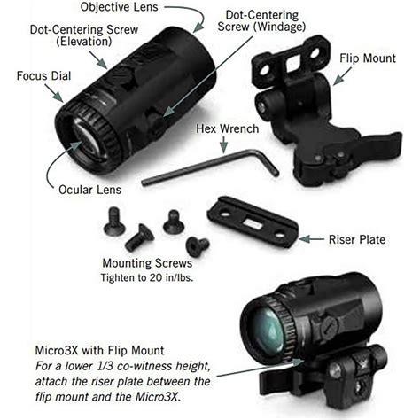 Vortex Optics Micro 3X Red Dot Sight Magnifier with Quick-Release Mount ...