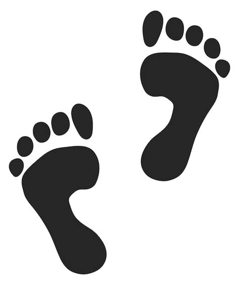 Premium Vector Barefoot Step Mark Human Footprint Black Logo