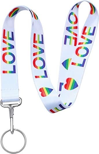 Gay Pride Lanyard Id Badge Holder Rainbow Striped Lgbtq Pride Flag