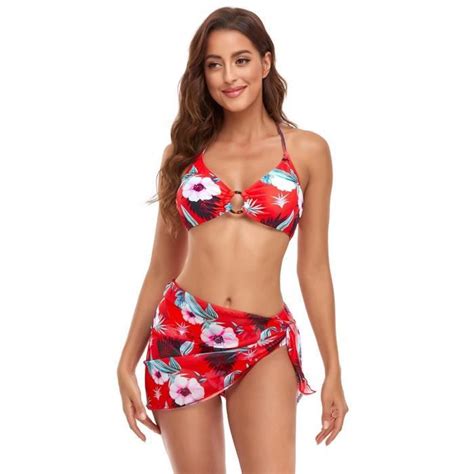 Femme Bikini Fronc Et Torsad Ensemble Bikini La Age Imprim Floral