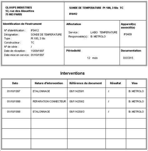 Gestion métrologique des équipements de mesure avec le freeware ISOPARC