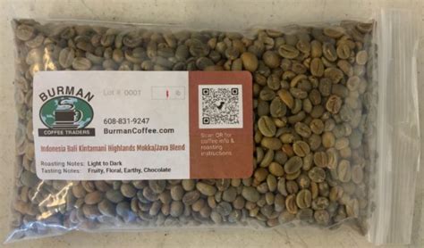 Indonesian Bali Org Kintamani Highlands Blend Burman Coffee