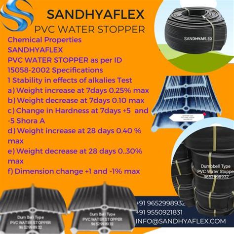 Sandhyaflex Industrial Pvc Water Stopper At Best Price In Hyderabad