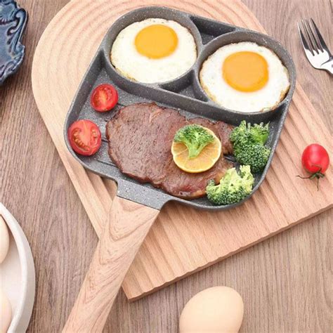 💰koupit Online Frying Pan 4 Hole Egg Omelet Pancake Cooking Non Stick Square Frypan Pot Kitchen