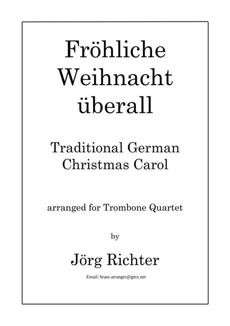 Fr Hliche Weihnacht Berall F R Posaunenquartett Arr J Rg Richter