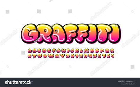 Graffiti Font Comic Alphabet Cartoon Style Stock Vector (Royalty Free ...