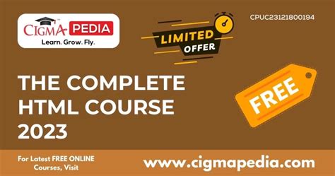 The Complete Html Course Free Udemy Course Cigma Pedia